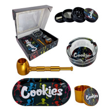 Набір для куріння трави з трубкою з 5 предметів Cookies-Gold