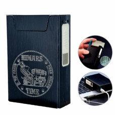 Портсигар с USB зажигалкой металлический  (HIMARS)