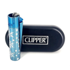 Зажигалка Clipper металл узор снег на Голубом небе