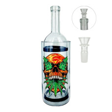 Скляний водний Weed Red Skull