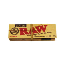 Бумага Raw Classic Connoisseur 1 1/4 Rolling Paper + Tips